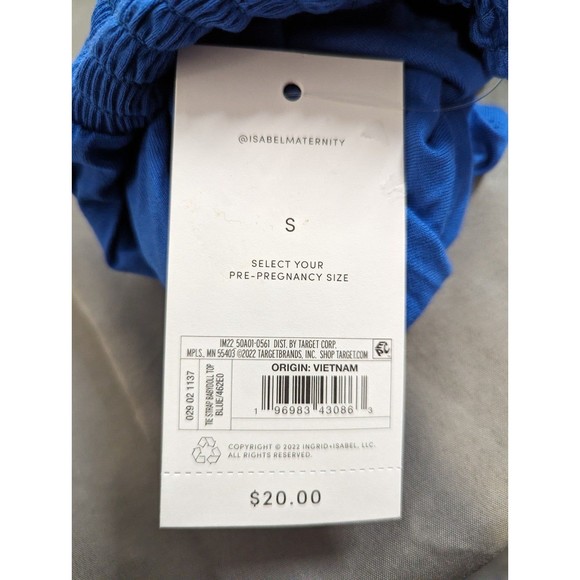 Isabel Maternity Tie Strap Tank Top Blue - Picture 5 of 8